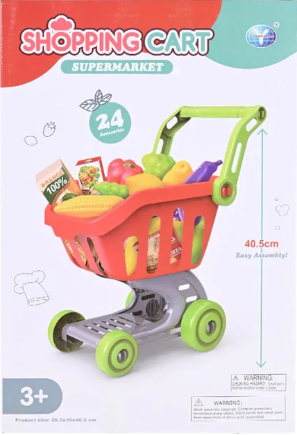 Shopping Cart Action Toy with Groceries