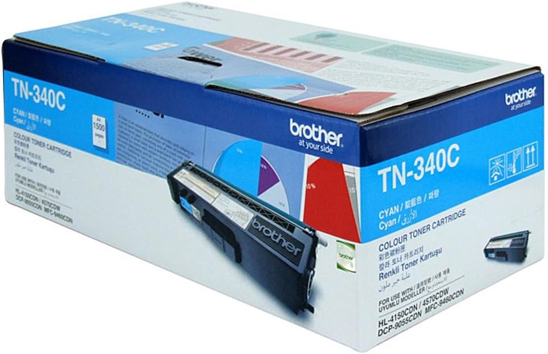 Brother TN340C Toner Cartridge Compatible With DCP HL MFC 1500 Pages Cyan Main image
