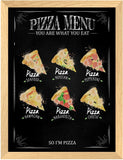 Poster Hub Pizza Menu Black Kitchen Art Decor