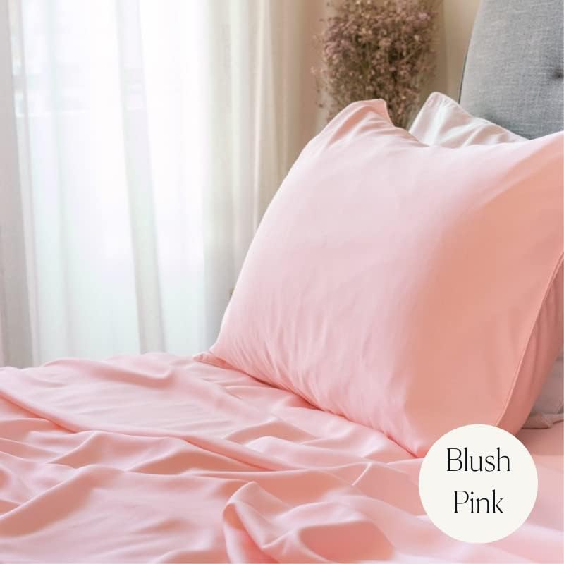 Weavve Home Lyocell Fitted Sheet Queen Size Blush Pink Secondary image
