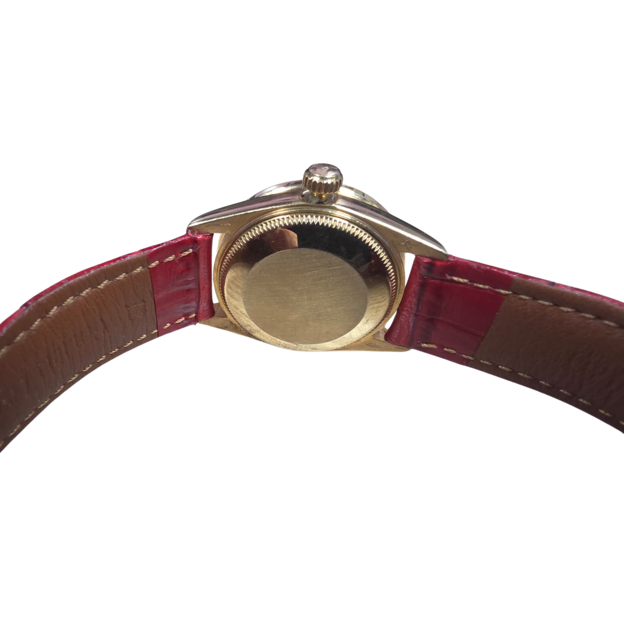 Rolex Datejust Custom Diamond Dial 68278 Watch Red Strap