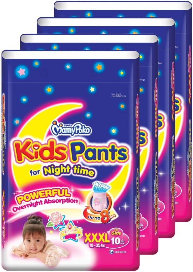 MamyPoko Kids Girls Pants Baby Diapers XXXL 18to35kg 10 Pcs X 4 Packs Carton Main image