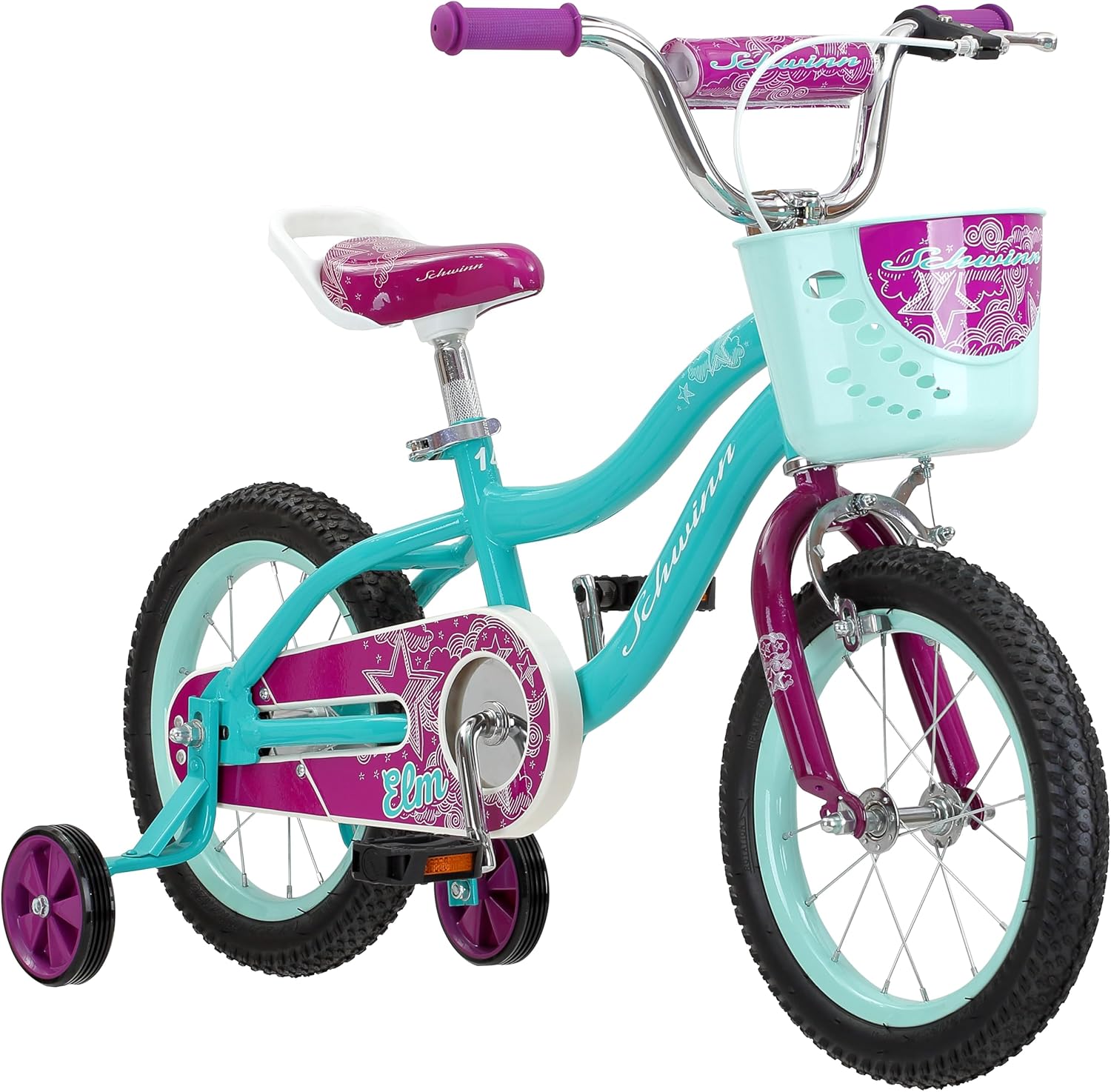 Schwinn S0403BAZ Elm Girls Bike For Toddlers And Kids 14in Teal Main image