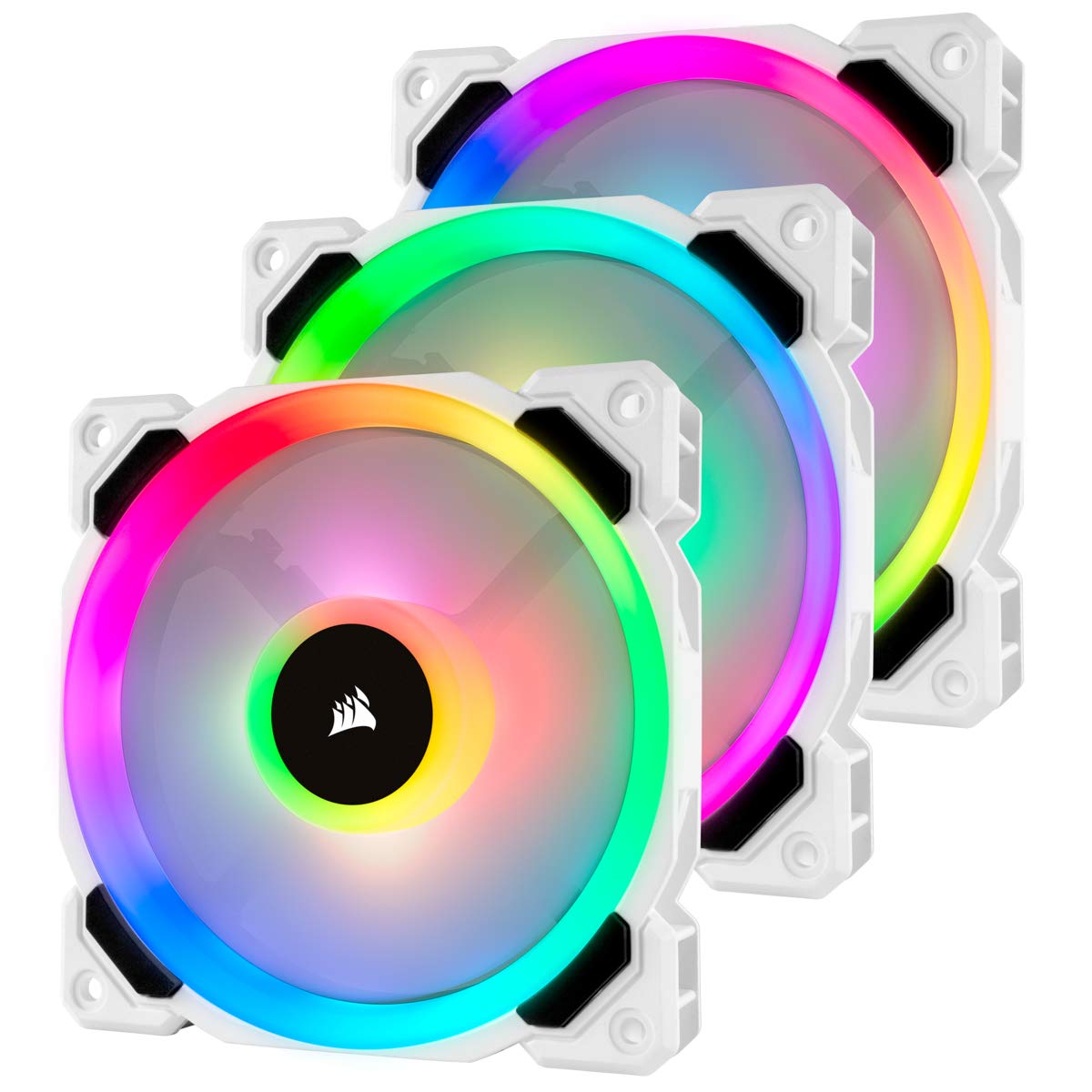 CORSAIR LL120 RGB 120mm RGB LED Fan Triple Pack With Lighting Node PRO White CO9050092WW Main image