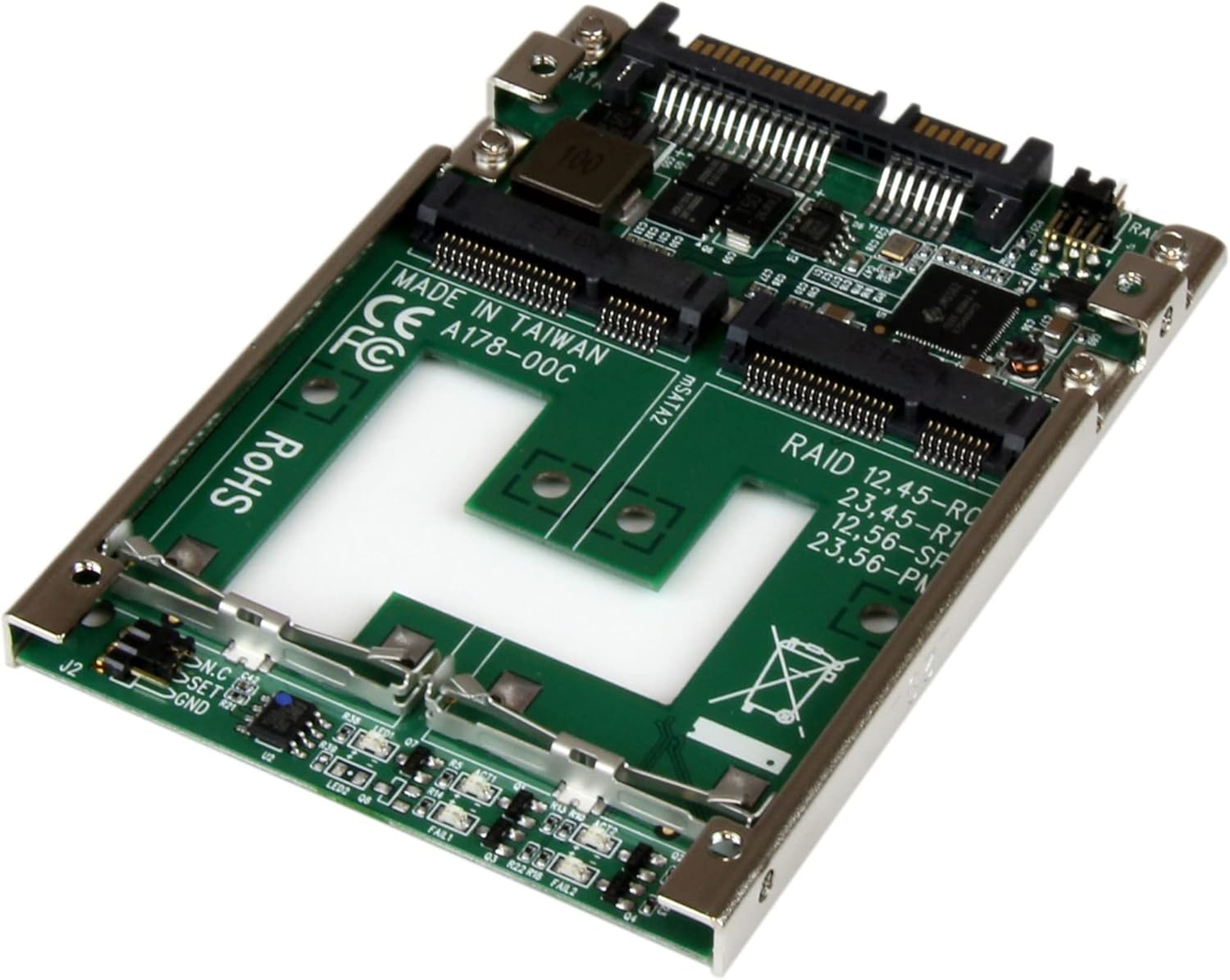StarTech.com Dual mSATA SSD To 2.5in SATA RAID Adapter Converter 25SAT22MSAT Main image