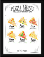 Poster Hub Pizza Menu White Kitchen Art Decor