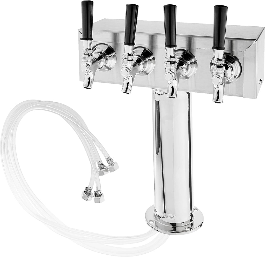 Bev Rite CTT4186 Stainless Steel Product Draft Beer Kegerator T Tower Body 4 Faucets