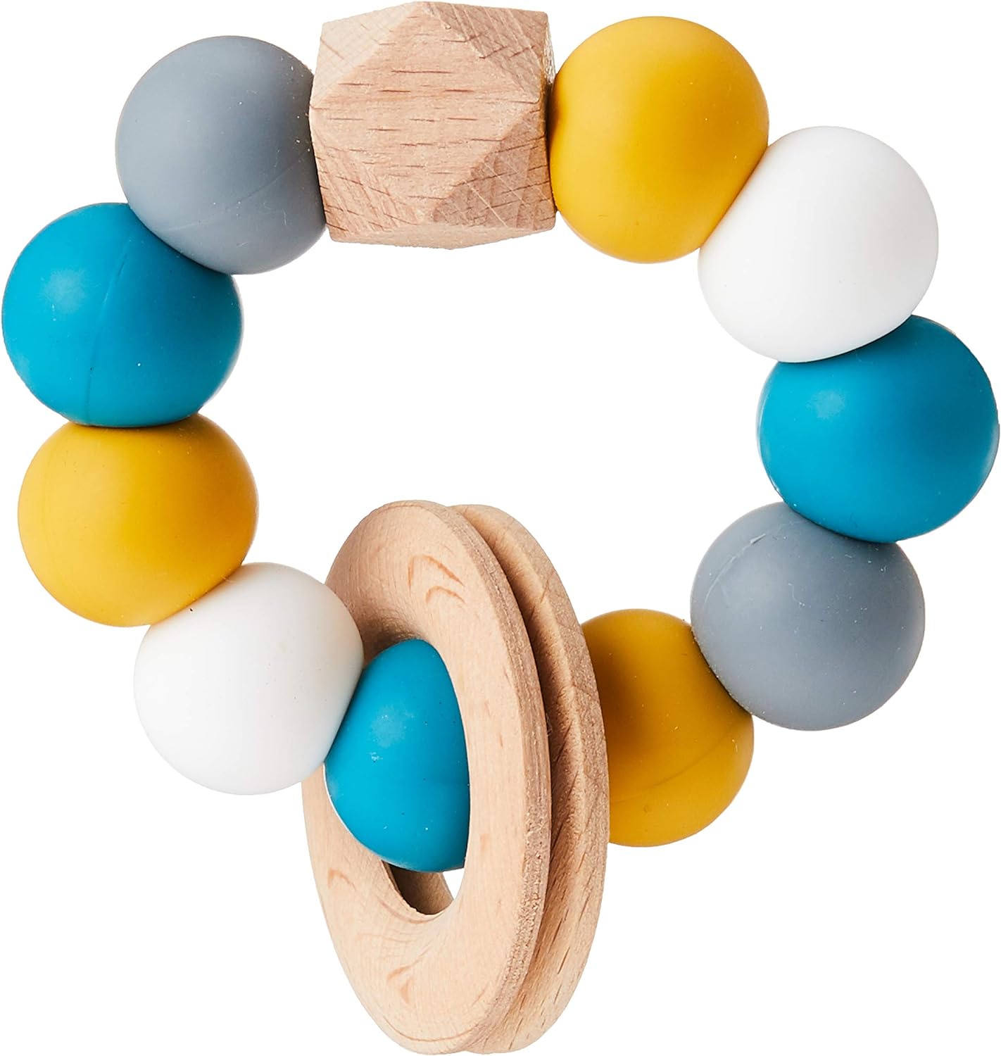 Jambu Beads Duo Rattle Teether Mustard And Teal Main image