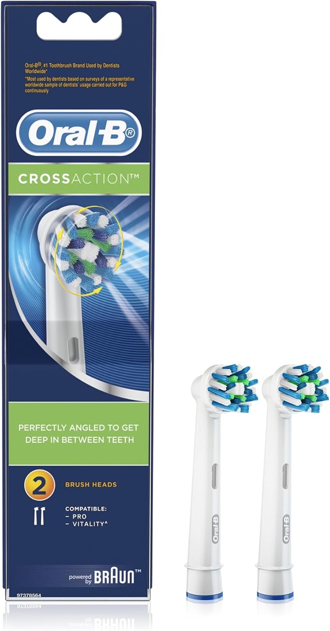 Oral-B CrossAction Electric Toothbrush Heads Refill, 2 Count