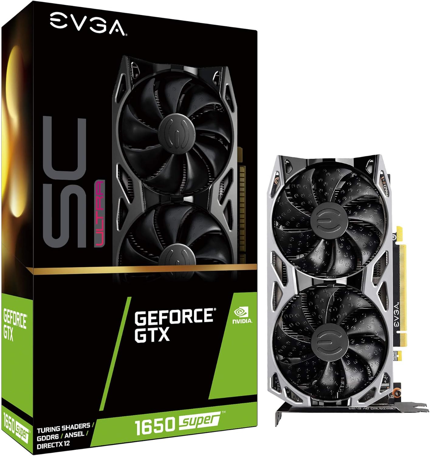 EVGA GeForce GTX 1650 Super SC Ultra Gaming 4GB GDDR6 Dual Fan Metal Backplate Main image