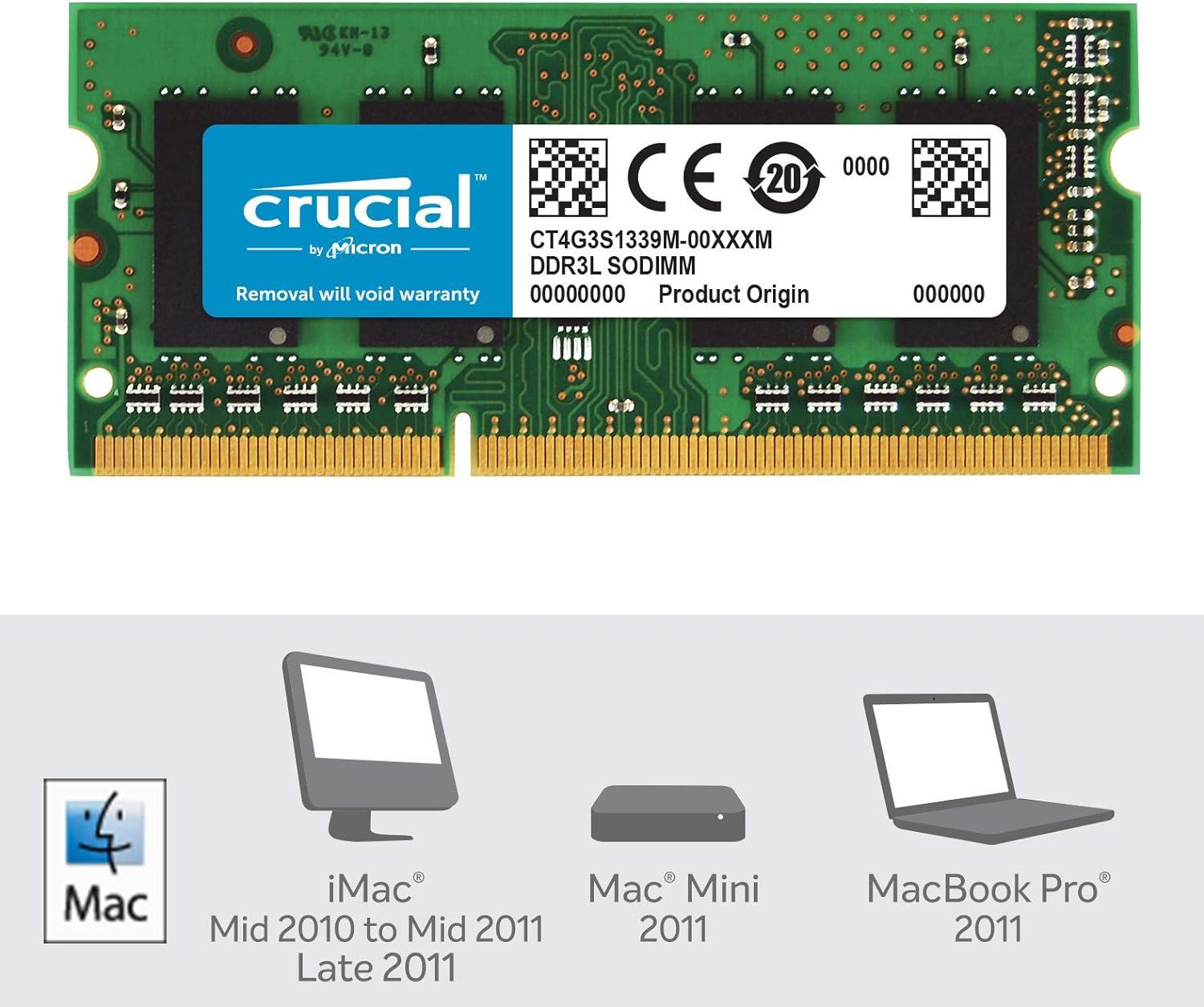 Crucial 4GB DDR3L 1333MHz SODIMM Memory For Mac Module CT4G3S1339M Secondary image