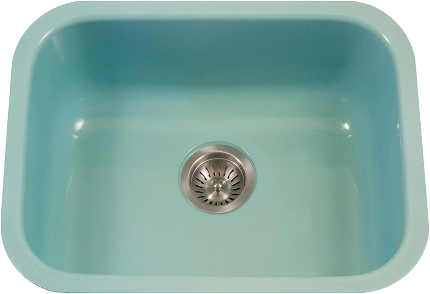 Houzer PCS2500 MT Porcelain Enamel Steel Undermount Single Bowl Kitchen Sink Mint Main image