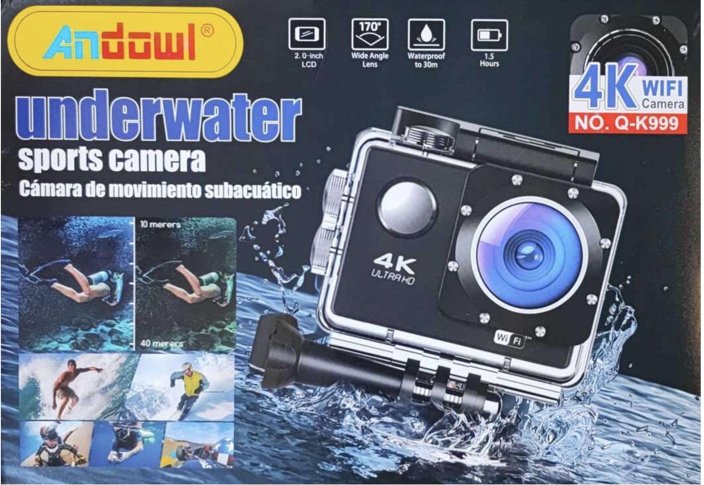 Andowl QK999 4K Wifi Underwater Sports Camera Main image