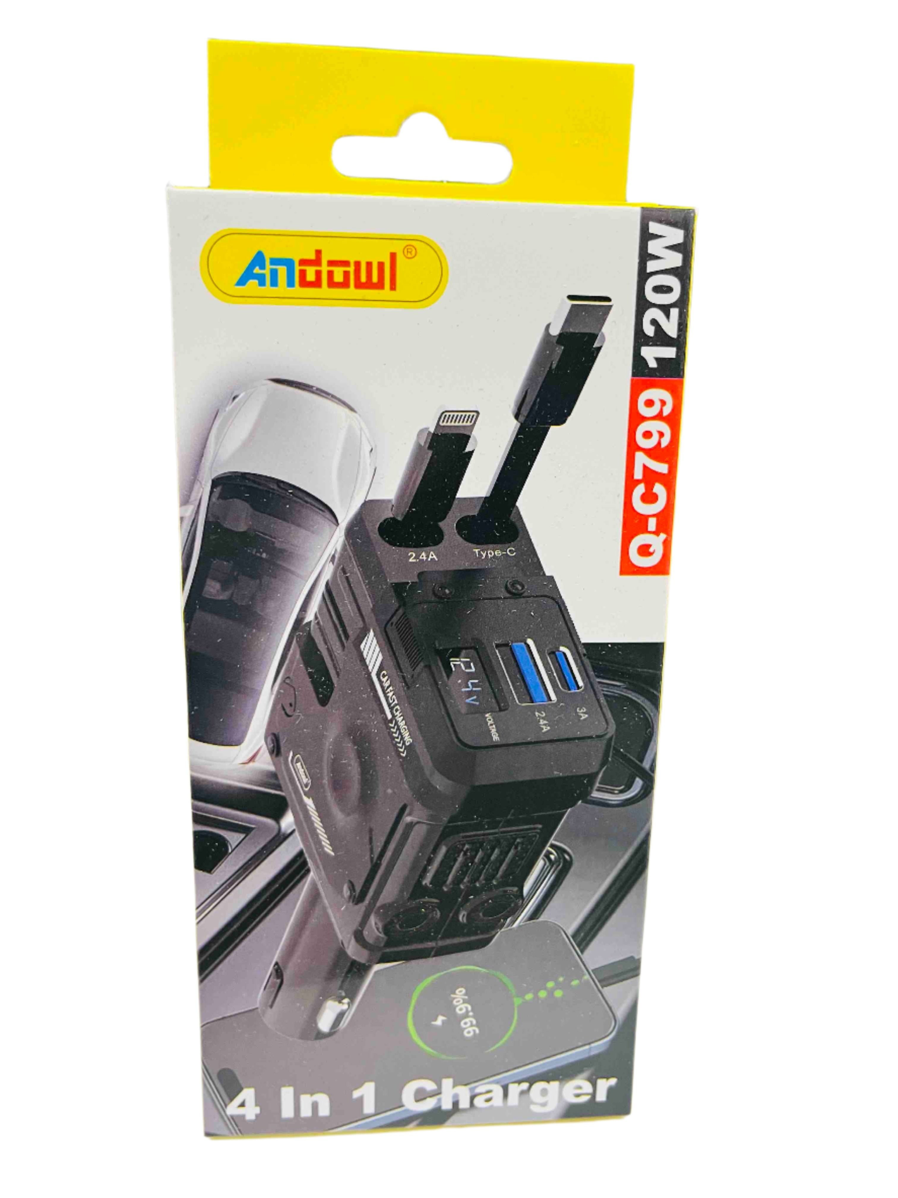 Car Charger-120W/Andowl/QC799 4in1 Secondary image