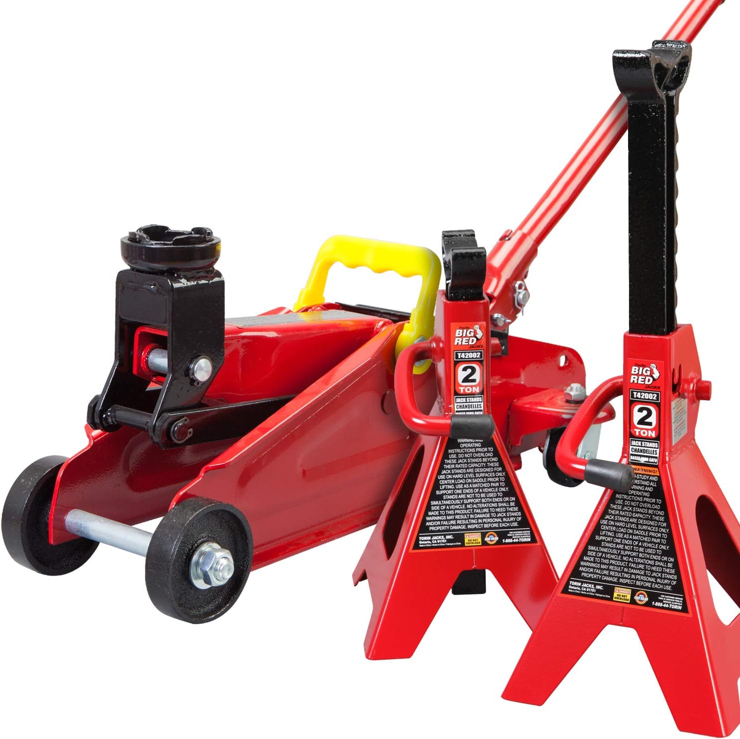 BIG RED Torin Hydraulic Trolley Floor Jack Combo With 2 Jack Stands Main image