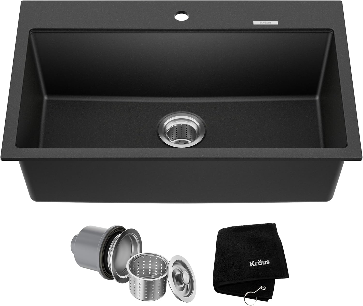 Kraus KGD412B Quarza Granite Kitchen Sink 31.5 Inch Black Main image