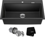 Kraus KGD412B Quarza Granite Kitchen Sink 31.5 Inch Black