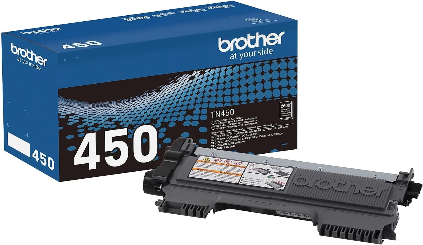 Brother TN450 Genuine High Yield Toner Cartridge Replacement Black Toner Page Yield Up To 2600 Pages Main image