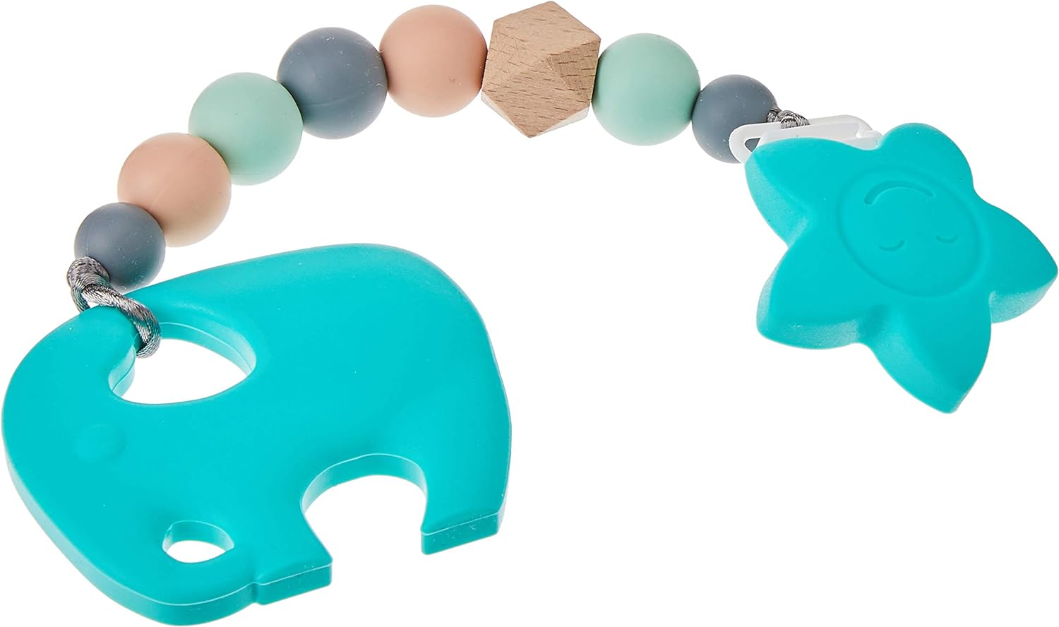 Jambu Beads Ophelia Clip On Teether Turquoise Elephant Main image