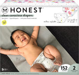 The Honest Company Clean Conscious Diapers Plant Based Sustainable Young At Heart Rose Blossom Super Club Box Size 2 12 To 18 lbs 152 Count