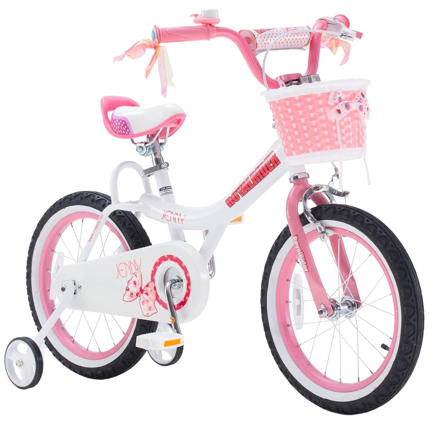 RoyalBaby Kids Girls Bike Bicycle With Basket Training Wheels 14 Inch Jenny Pink Main image