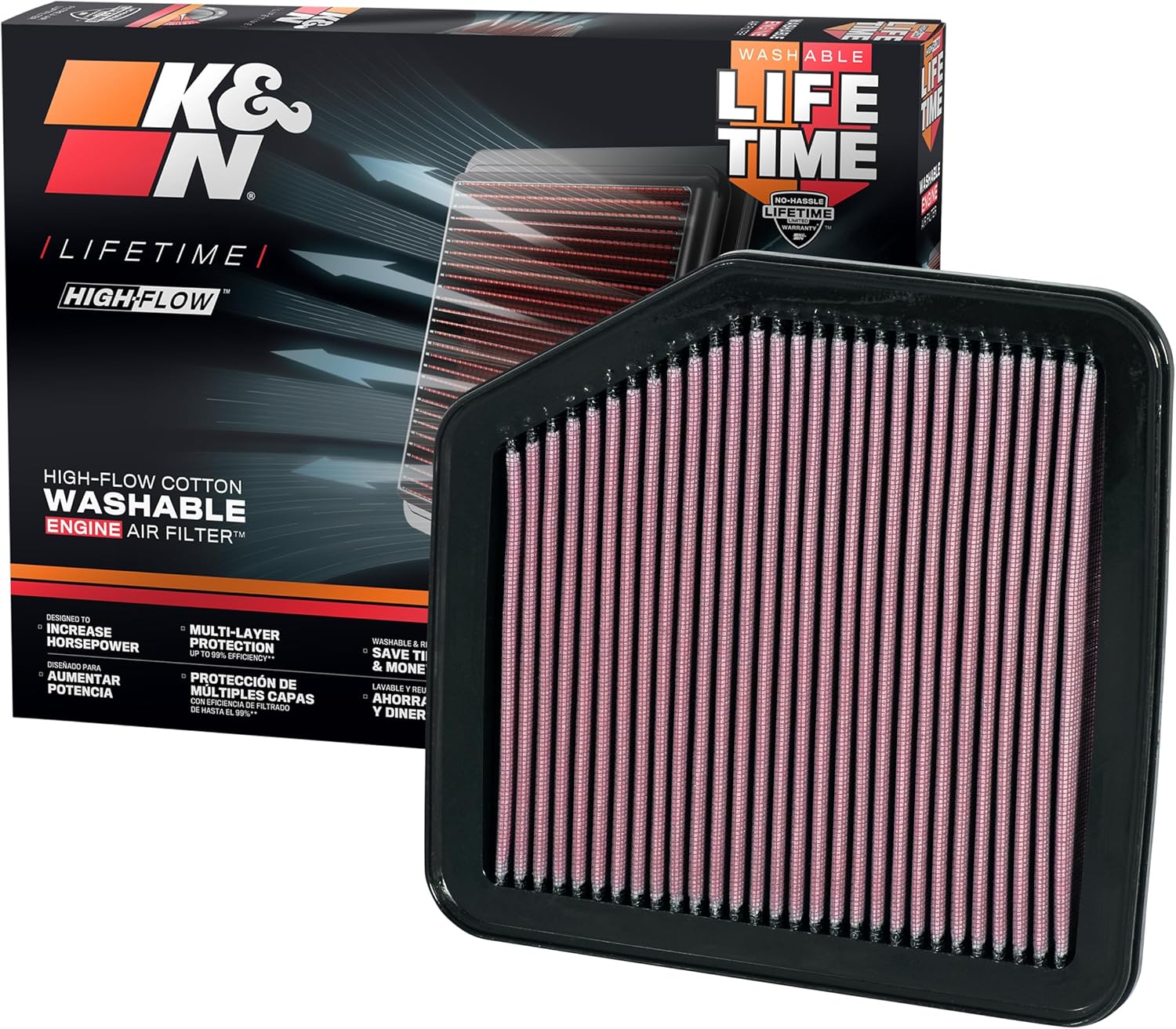 K&N Engine Air Filter 2004 To 2015 Toyota Lexus 332345 Main image