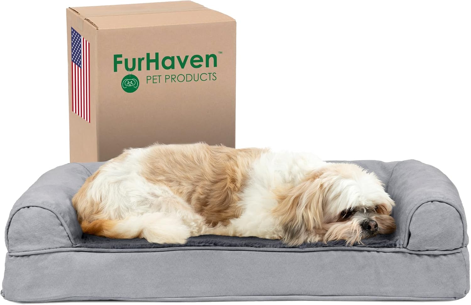 Furhaven Cooling Gel Dog Bed Medium Gray Main image