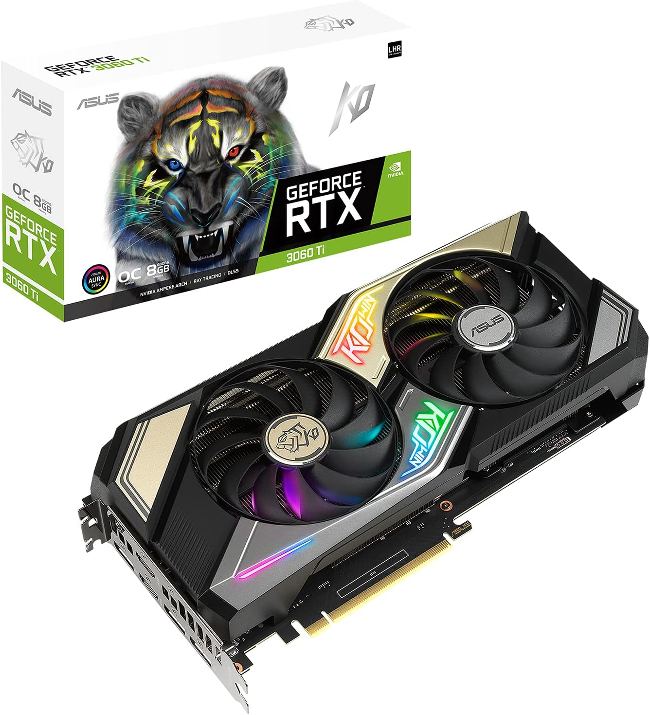 ASUS KO NVIDIA GeForce RTX 3060 Ti V2 OC Edition 8GB GDDR6 Gaming Graphics Card Main image