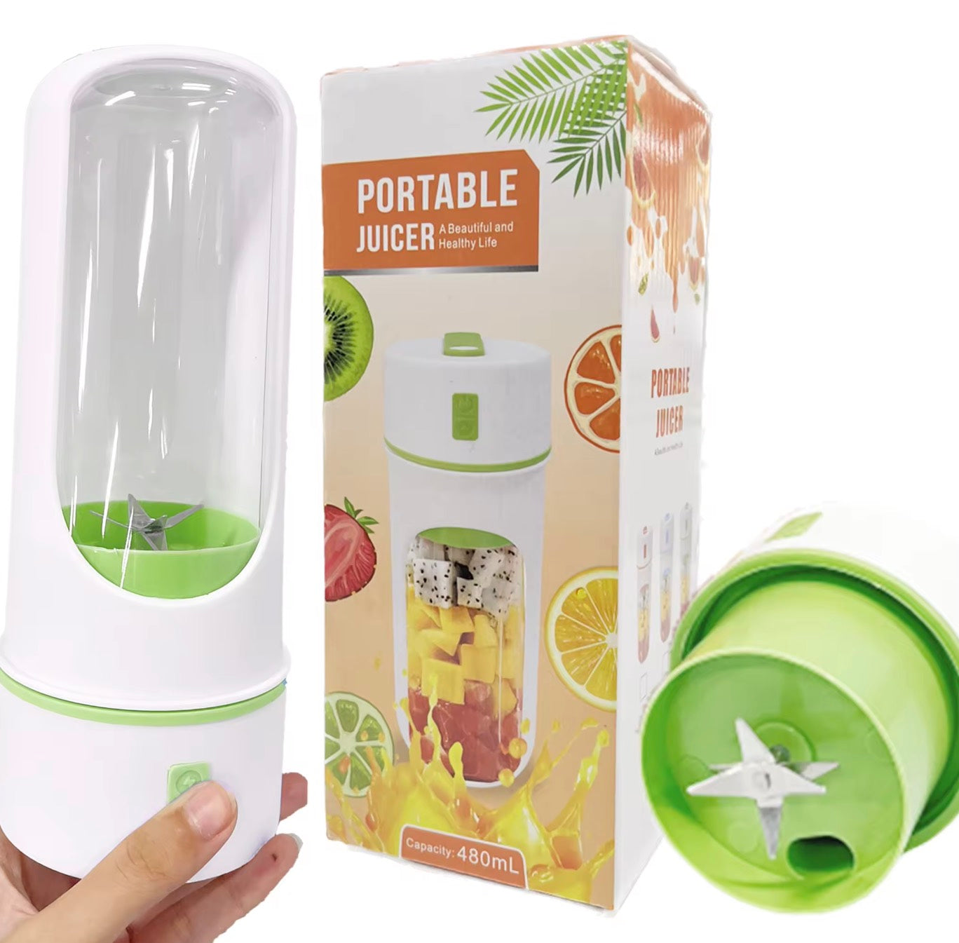 Portable Electric Juicer Handheld Smoothie Blender 480mL Main image