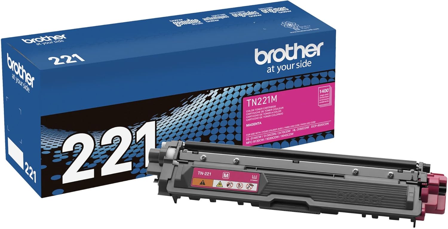 Brother TN221M Toner Cartridge Magenta DCP9015 9020 HL3140 3150 3170 3180 MFC9130 9140 9330 9340