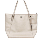 Elegant Coach Tote Bag in a metallic champagne F27349