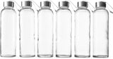 Epica Reusable Glass Bottles With Carrying Loop Caps Set Of 6