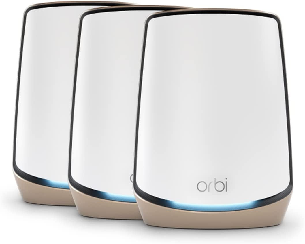 NETGEAR Orbi 860 Series TriBand WiFi 6 Mesh System RBK863S 3Pack 1 Router+2 Satellite Extenders Main image