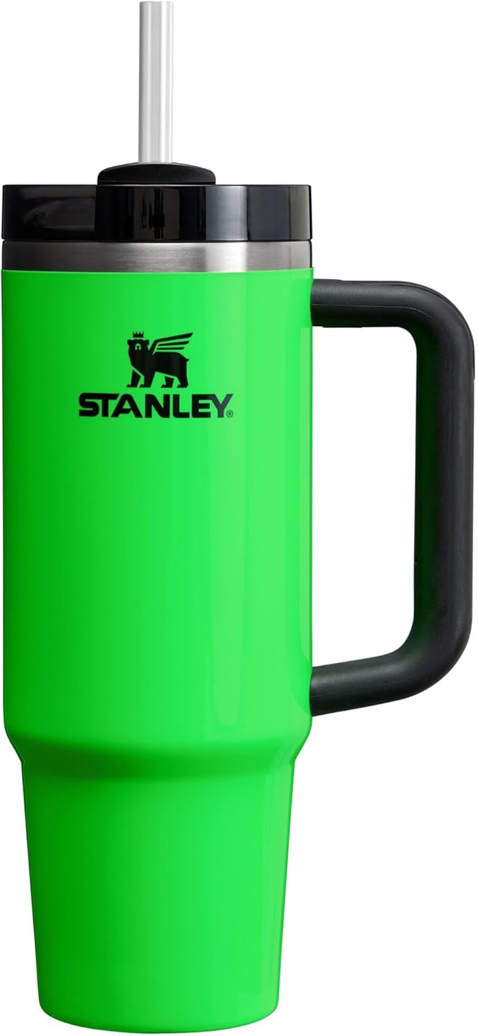 Stanley Quencher H2.0 FlowState Stainless Steel Vacuum Insulated Tumbler With Lid And Straw Neon Green 30oz Main image