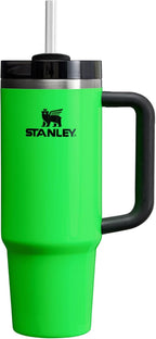 Stanley Quencher H2.0 FlowState Stainless Steel Vacuum Insulated Tumbler With Lid And Straw Neon Green 30oz
