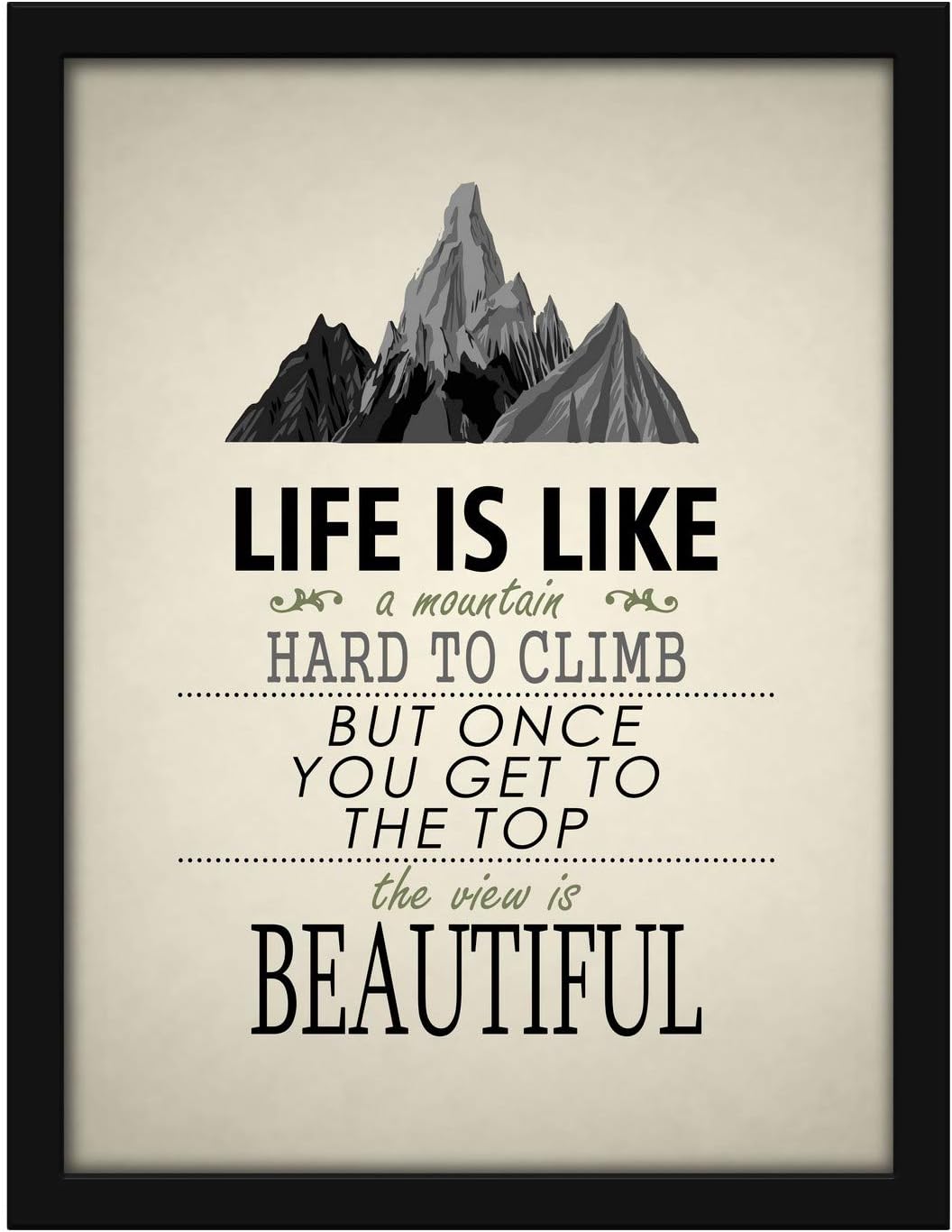 Poster Hub Life Is Like A Mountain Motivational Art Decor Main image