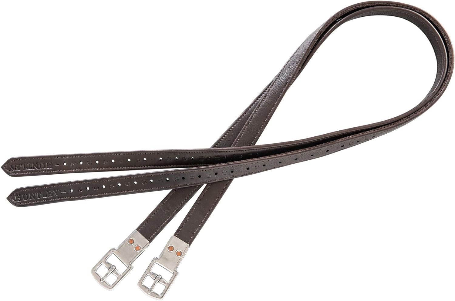 Huntley Equestrian Flat Buckle Premium Lined Stirrup Leather Havana 48in Main image
