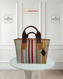 Bally Striped Tote Bag Canvas