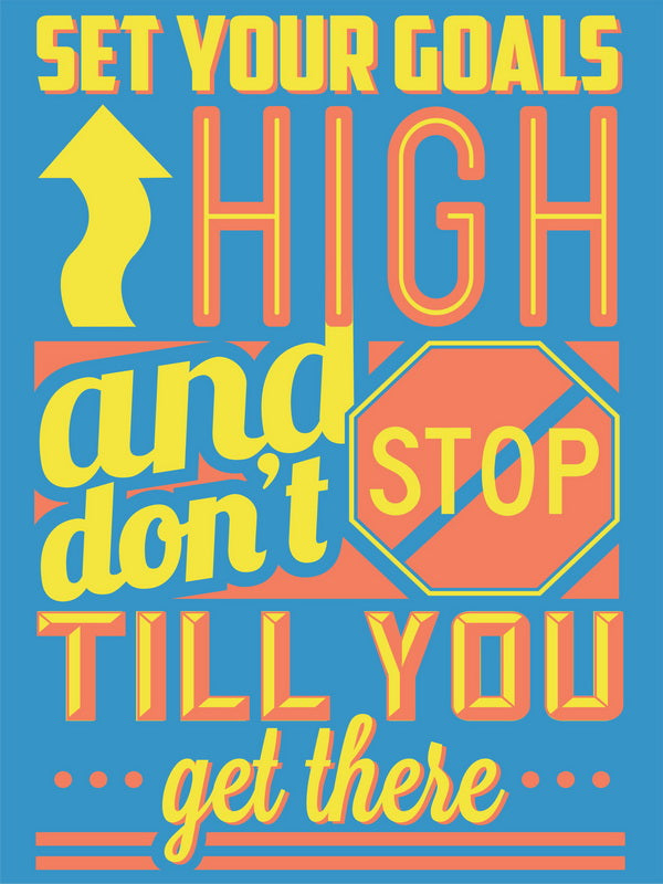 Poster Hub Set Your Goals High Inspirational Art Decor