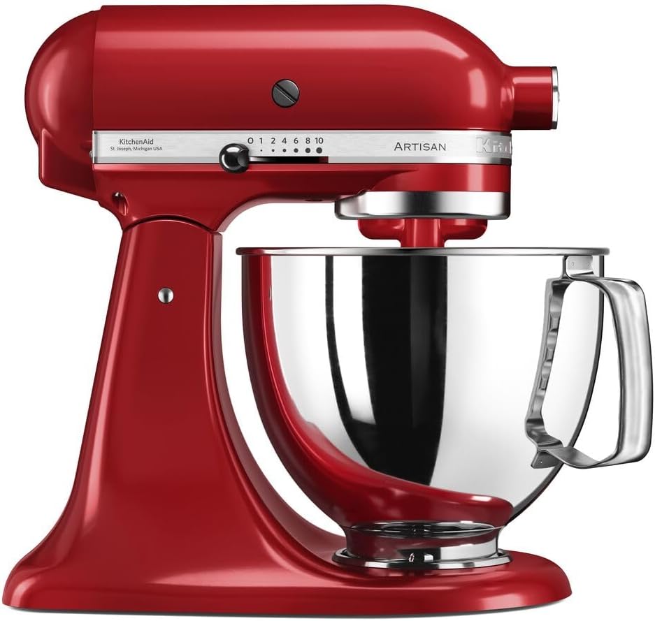 KitchenAid 5KSM125 Artisan Tilt Head Stand Mixer With Basic Accessories 4.8L Empire Red Main image