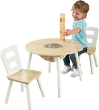 STORAGE TABLE W/2CHAIRS-WHITE/NATURAL KIDKRAFT 778/27027