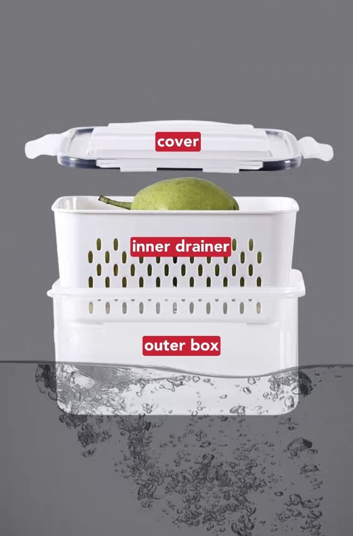 Airtight Draining Crisper-R8713 3Pc