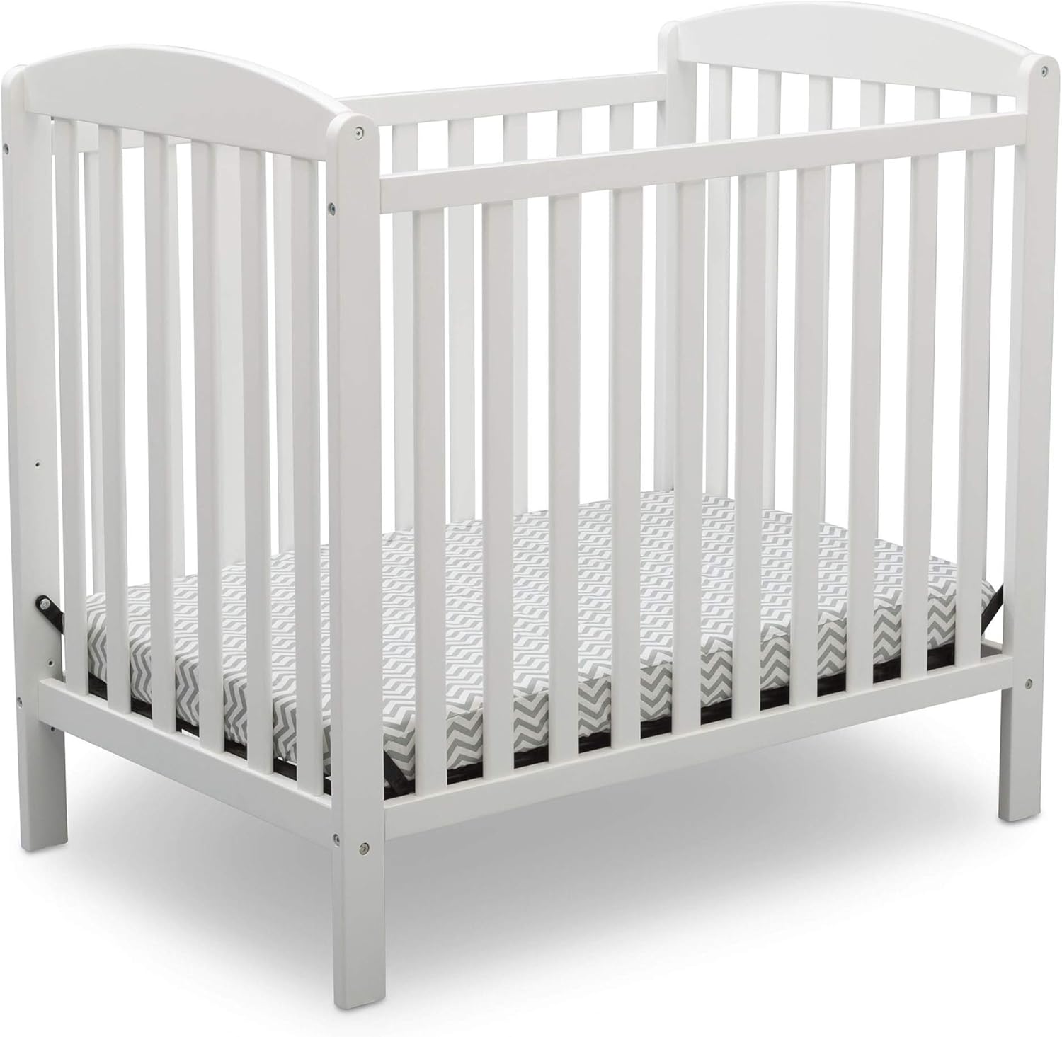 Delta Children Emery Mini Convertible Baby Crib With 2.75inch Mattress Bianca White Main image