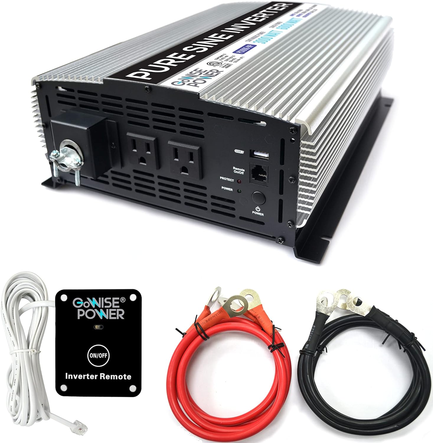 GoWISE Power PS1006 3000W Pure Sine Wave Power InverterHardwire Terminal Main image