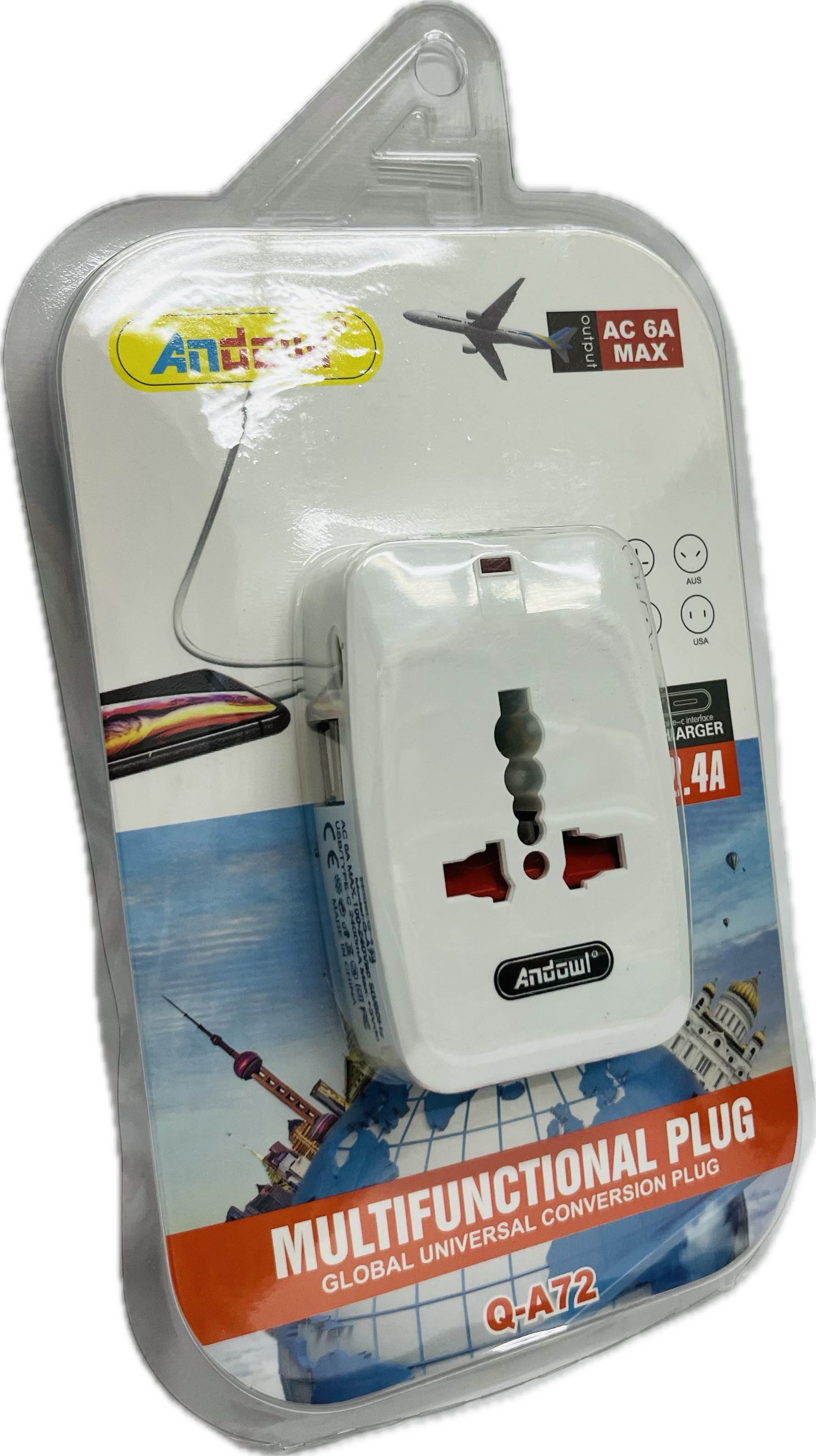 Andowl AC 6A Max Output Multifunctional Plug QA72 Main image