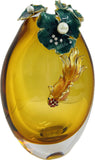 Vase With Gold Fish Oval Glass