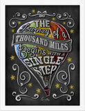 Poster Hub Chalk Drawing Journey Of A Thousand Miles Motivational Art Decor