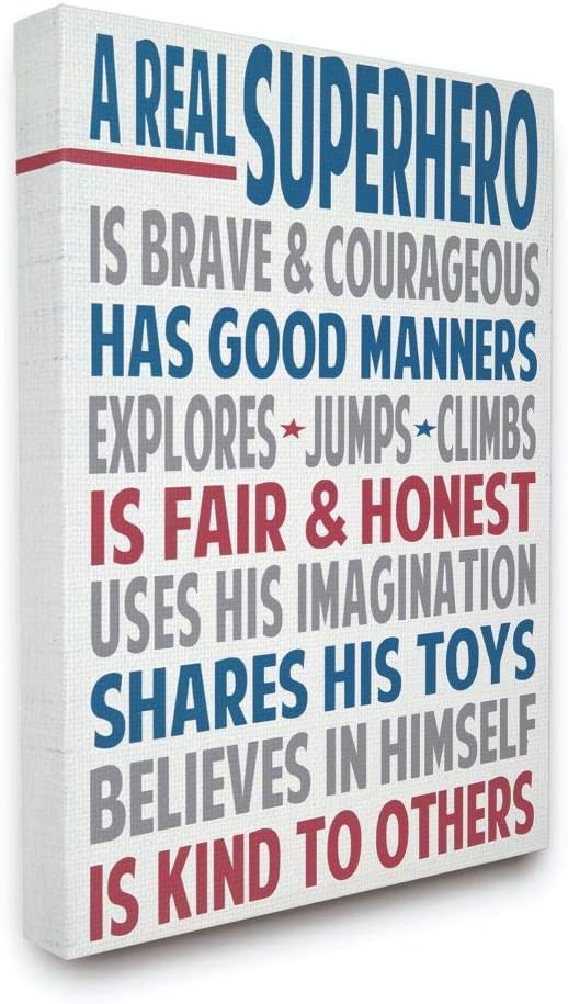The Kids Room By Stupell A Real Superhero Typography Canvas Art 16x1.5x20 Main image