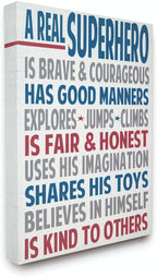 The Kids Room By Stupell A Real Superhero Typography Canvas Art 16x1.5x20