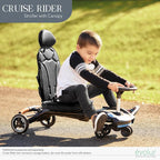 Evolur Cruise Rider Stroller with Awning, Lightweight Umbrella Stroller with Compact Folding, Easy to Carry Travel Stroller, Black